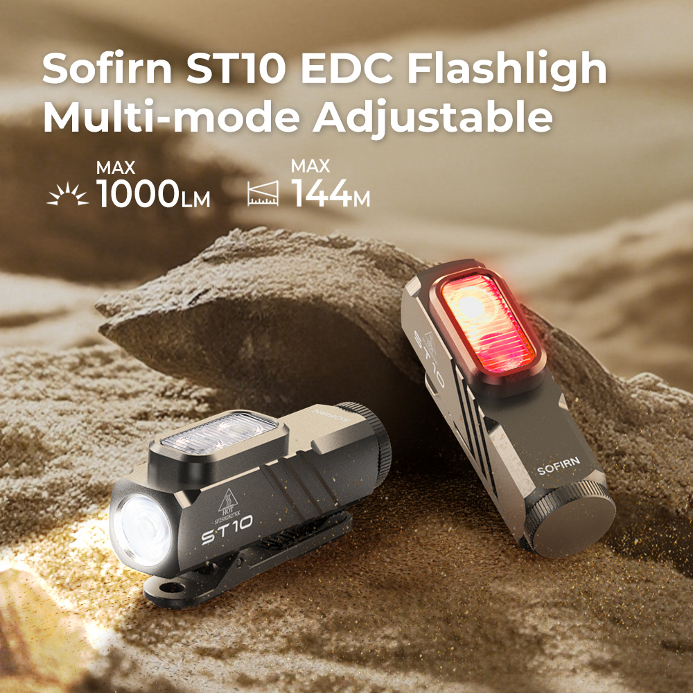 Sofirn ST10 1000 люмен 7000K TN-3535, 14500 аккумулятор со встроенным портом зарядки Двойной электронный переключатель Железно-серый зажимной рабочий светильник