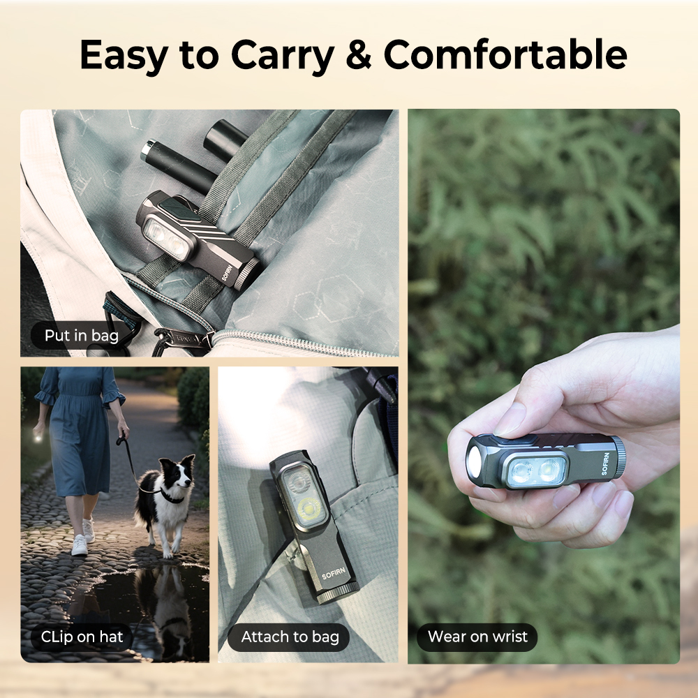 Sofirn ST10 1000 люмен 7000K TN-3535, 14500 аккумулятор со встроенным портом зарядки Двойной электронный переключатель Железно-серый зажимной рабочий светильник