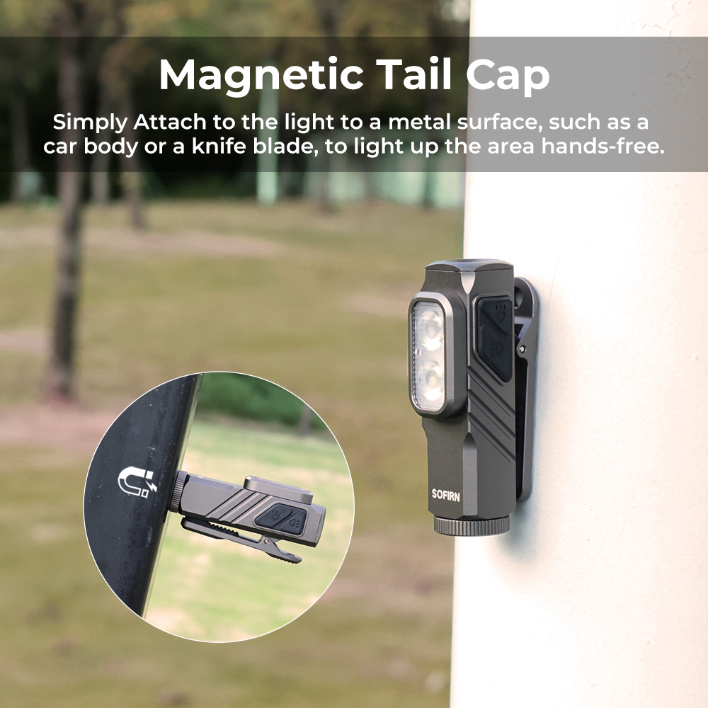 Sofirn ST10 1000 люмен 7000K TN-3535, 14500 аккумулятор со встроенным портом зарядки Двойной электронный переключатель Железно-серый зажимной рабочий светильник