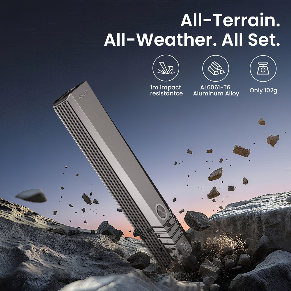 Sofirn ST1 1500lm Плоский фонарик SFT25R 5000K-6500K Белый свет, перезаряжаемый Type-C, серый