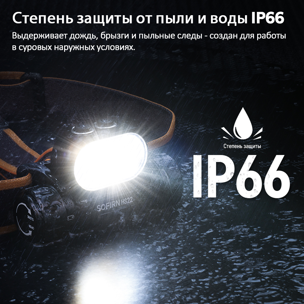 HS22 2500lm Налобный фонарь с несколькими источниками света SFT25R, перезаряжаемый на 6000 К, с двойным переключателем теплого света на 2700 К