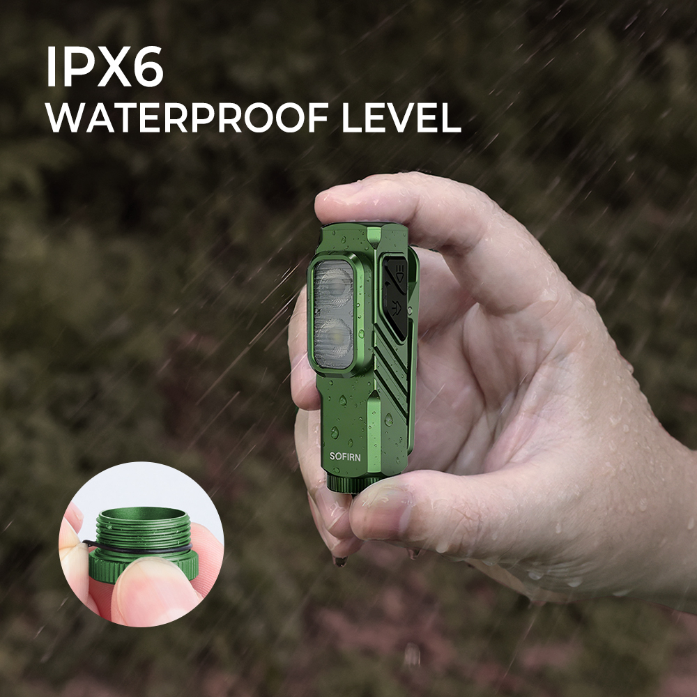SOFIRN ST10 Мини-зажимной фонарик 1000лм с белым и красным светом двойной источник света двойной переключатель