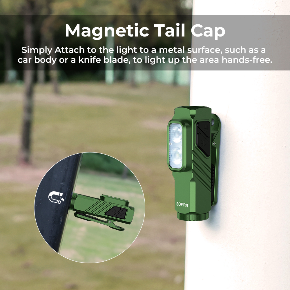 SOFIRN ST10 Мини-зажимной фонарик 1000лм с белым и красным светом двойной источник света двойной переключатель