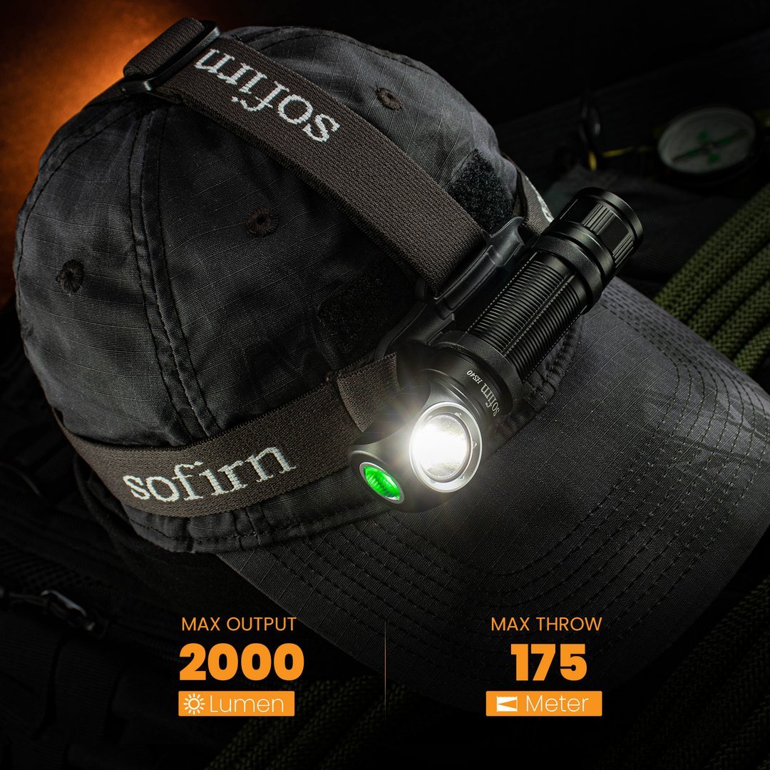 SOFIRN HS40 SST40 фонарь холодный белый 6000K налобный мощный фонарик 2000лм аккумуляторный 18650 Type-C