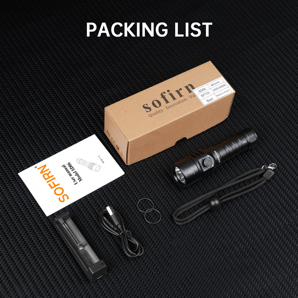 SOFIRN SD06 SFT70 3200lm Перезаряжаемый Подводный фонарь глубокого погружения с аквалангом Мощный 21700 глубину до 100 м