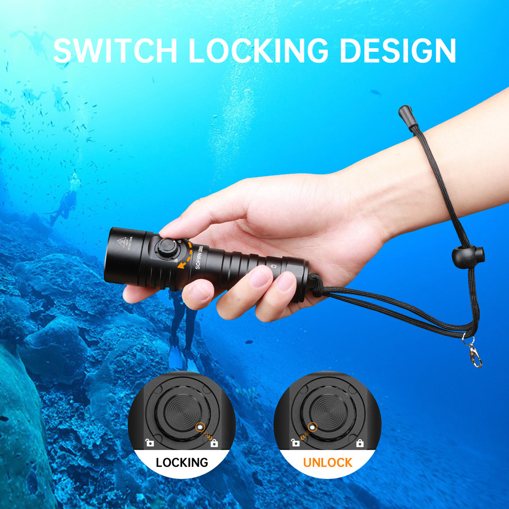 SOFIRN SD06 SFT70 3200lm Перезаряжаемый Подводный фонарь глубокого погружения с аквалангом Мощный 21700 глубину до 100 м