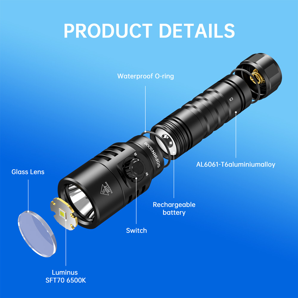 SOFIRN SD06 SFT70 3200lm Перезаряжаемый Подводный фонарь глубокого погружения с аквалангом Мощный 21700 глубину до 100 м