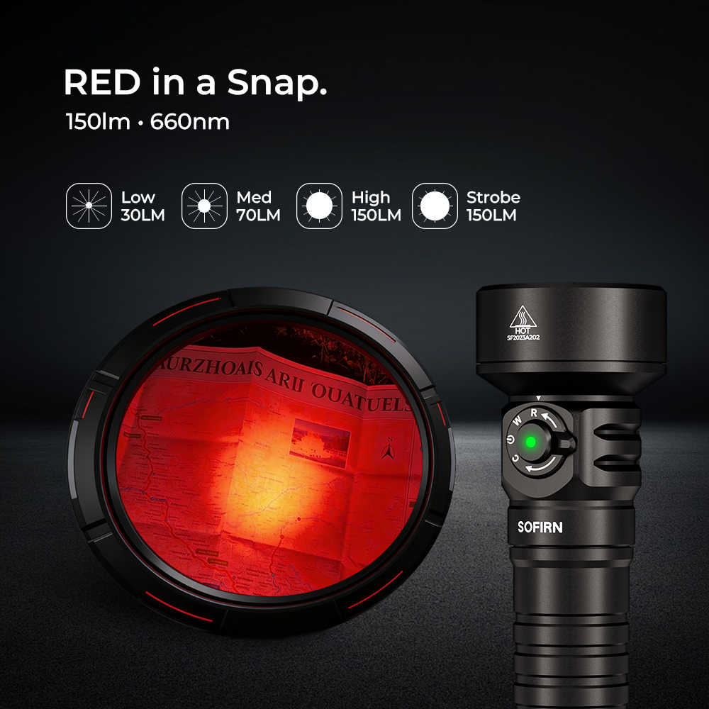 SOFIRN SD11 5000lm Водолазный фонарик 3000K-6000K Теплый и холодный свет красный свет 3 в 1 26800 Перезаряжаемый фонарик 100 метров под водой