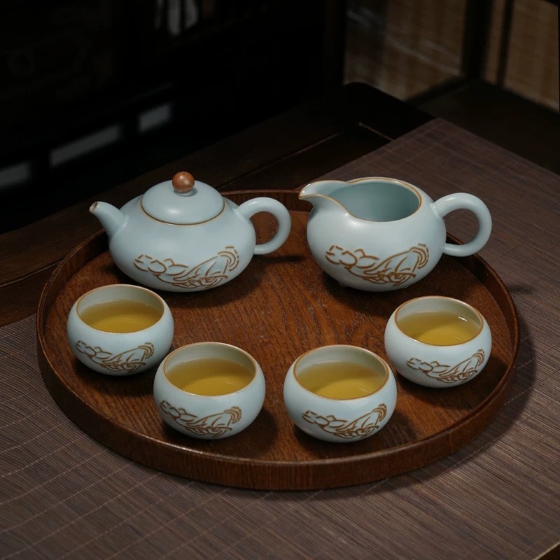 Handmade Ru Kiln Tea Set