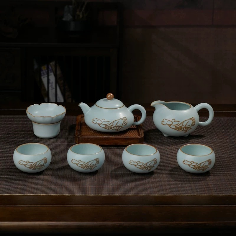 Handmade Ru Kiln Tea Set