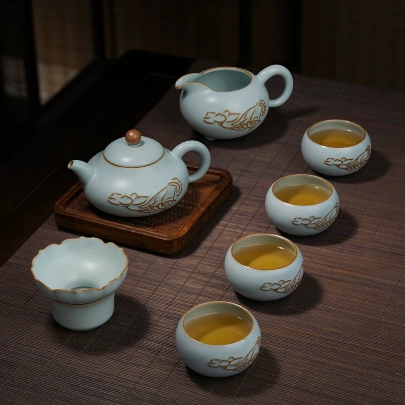 Handmade Ru Kiln Tea Set