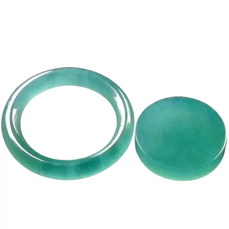 Jadeite bracelet ice natural jade toffee bracelet half mountain half water floating flower