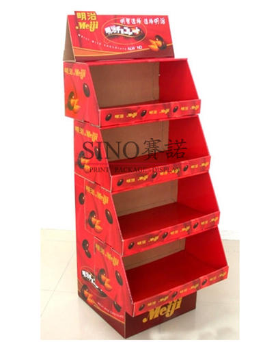 Chocolate sales promotional POP cardboard display rack,POP display stand, custom made display rack manufacturer, Paper Package Boxes, Gift boxes, Shopping bag factory China factory, Sino Printing & Packaging,Chocolate sales promotional POP cardboard display rack