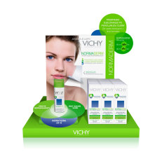 Vichy Cosmetic sales counter top cardboard display,POP display stand, custom made display rack manufacturer, Paper Package Boxes, Gift boxes, Shopping bag factory China factory, Sino Printing & Packaging,