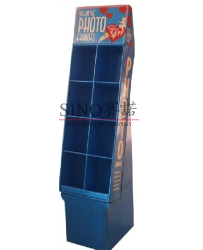 Photo Frame POP corrugated compartment display stand,POP display stand, custom made display rack manufacturer, Paper Package Boxes, Gift boxes, Shopping bag factory China factory, Sino Printing & Packaging,