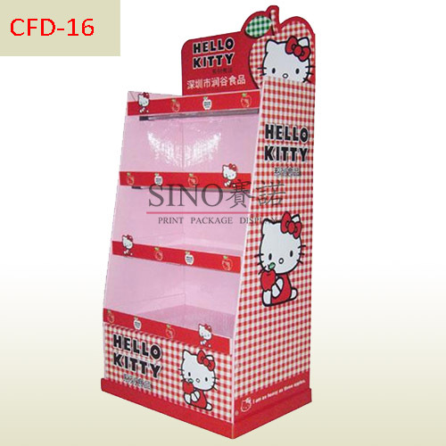 Hello Kitty Doll toys cardboard display rack,POP display stand, custom made display rack manufacturer, Paper Package Boxes, Gift boxes, Shopping bag factory China factory, Sino Printing & Packaging,Hello Kitty Doll toys cardboard display rack