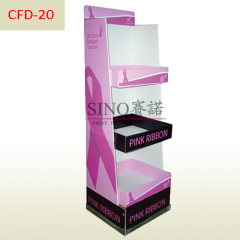 Charitable activities cardboard printed floor display stand
