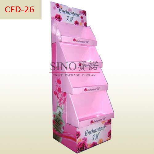 Body care products POP cardboard 4-tier display stand,POP display stand, custom made display rack manufacturer, Paper Package Boxes, Gift boxes, Shopping bag factory China factory, Sino Printing & Packaging,Body care products POP cardboard 4-tier display stand