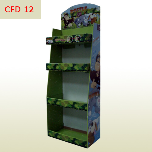 Toys Cardboard 4 shelves floor display stand,POP display stand, custom made display rack manufacturer, Paper Package Boxes, Gift boxes, Shopping bag factory China factory, Sino Printing & Packaging,Toys Cardboard 4 shelves floor display stand