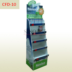 POP Fluorescent Lamp 5 shelves cardboard floor display stand