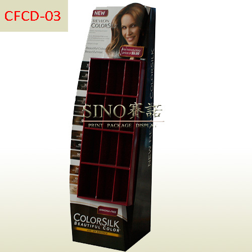 Promotional hair dye POS Cardboard Printed Display Shelf Display Rack Cardboard with Compartments Pockets,POP display stand, custom made display rack manufacturer, Paper Package Boxes, Gift boxes, Shopping bag factory China factory, Sino Printing & Packaging,Promotional hair dye POS Cardboard Printed Display Shelf Display Rack Cardboard with Compartments Pockets