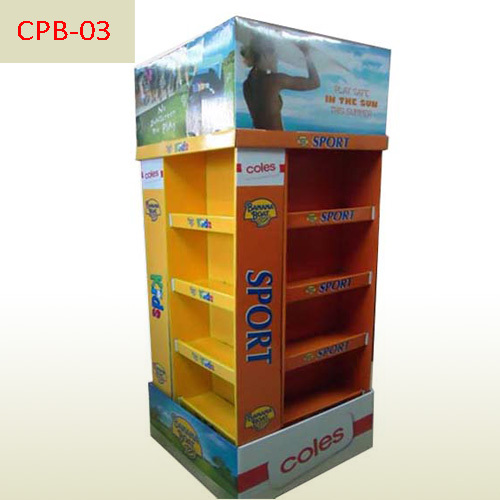 Corrugated cardboard Pallet display stand for Sport accessories,POP display stand, custom made display rack manufacturer, Paper Package Boxes, Gift boxes, Shopping bag factory China factory, Sino Printing & Packaging,Corrugated cardboard Pallet display stand for Sport accessories