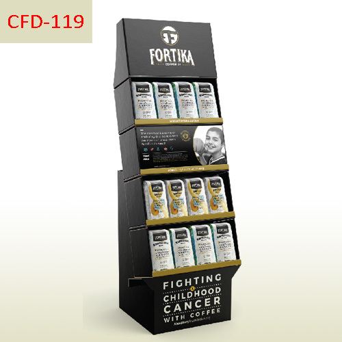 Free standing cardboard display rack for coffee bags,POP display stand, custom made display rack manufacturer, Paper Package Boxes, Gift boxes, Shopping bag factory China factory, Sino Printing & Packaging,Free standing cardboard display rack for coffee bags