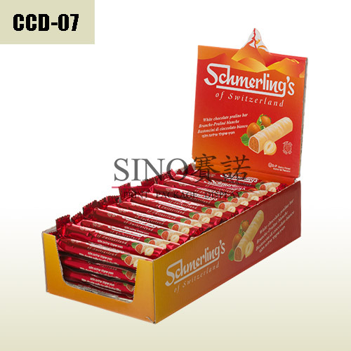 Snack chocolate bar paper counter display box,POP display stand, custom made display rack manufacturer, Paper Package Boxes, Gift boxes, Shopping bag factory China factory, Sino Printing & Packaging,Snack chocolate bar paper counter display box