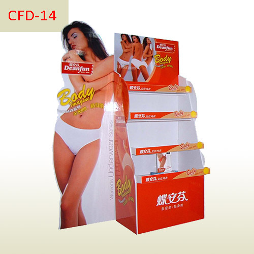 Women's Underwear sales promotional supermarket cardboard display stand,POP display stand, custom made display rack manufacturer, Paper Package Boxes, Gift boxes, Shopping bag factory China factory, Sino Printing & Packaging,Women's Underwear sales promotional supermarket cardboard display stand