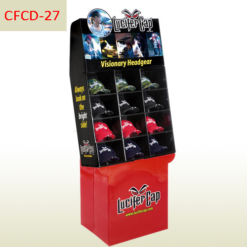 POP sun cap sales cardboard free standing display rack,POP display stand, custom made display rack manufacturer, Paper Package Boxes, Gift boxes, Shopping bag factory China factory, Sino Printing & Packaging,POP sun cap sales cardboard free standing display rack