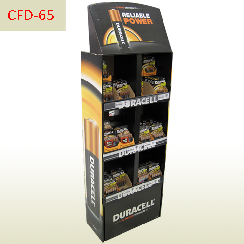 Battery sales promotion corrugated cardboard floor display stand,POP display stand, custom made display rack manufacturer, Paper Package Boxes, Gift boxes, Shopping bag factory China factory, Sino Printing & Packaging,Battery sales promotion corrugated cardboard floor display stand