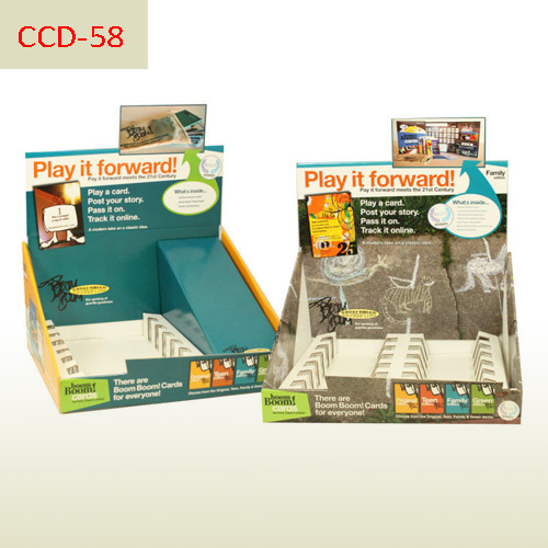 Corrugated cardboard counter top display stand for cards