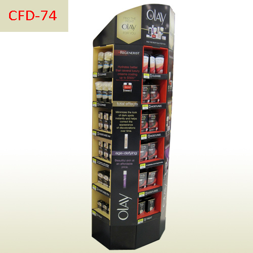 Facial cleanser retail corrugated pallet display stand,POP display stand, custom made display rack manufacturer, Paper Package Boxes, Gift boxes, Shopping bag factory China factory, Sino Printing & Packaging,Facial cleanser retail corrugated pallet display stand