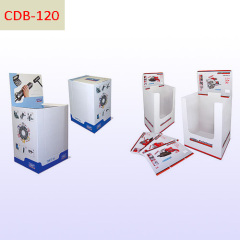 Fully built and filled and shipped corrugated cardboard display dump bin for football