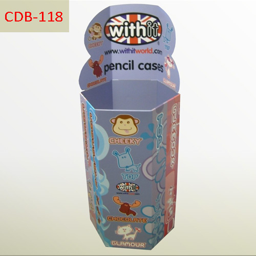 Pencial cases retail corrugated dump bin display