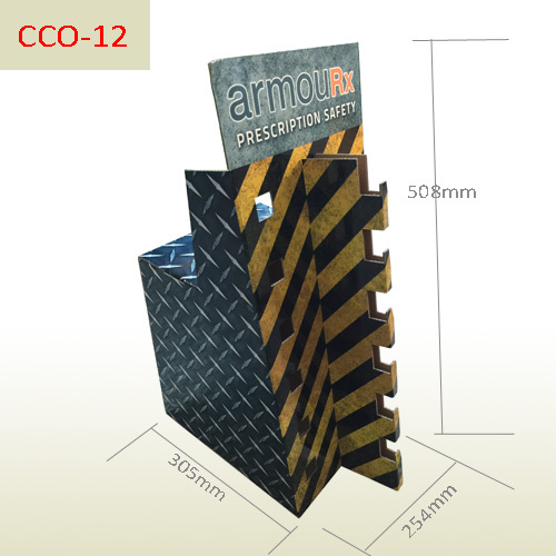 Sales promotional cardboard counter display stand for swimming goggles or sunglasses,POP display stand, custom made display rack manufacturer, Paper Package Boxes, Gift boxes, Shopping bag factory China factory, Sino Printing & Packaging,Goggles glasses sales promotional cardboard counter display stand