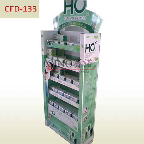 Custom printed Sanitary towel cardboard display stand,POP display stand, custom made display rack manufacturer, Paper Package Boxes, Gift boxes, Shopping bag factory China factory, Sino Printing & Packaging,Custom printed Sanitary towel cardboard display stand
