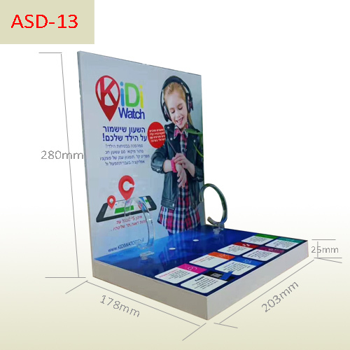 Counter top Acrylic display stand for kid's watches,POP display stand, custom made display rack manufacturer, Paper Package Boxes, Gift boxes, Shopping bag factory China factory, Sino Printing & Packaging,Counter top Acrylic display stand for kid's watches