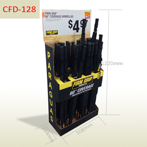 Supermarket POP Umbrella Corrugated Cardboard Floor Displays,POP display stand, custom made display rack manufacturer, Paper Package Boxes, Gift boxes, Shopping bag factory China factory, Sino Printing & Packaging,Supermarket POP Umbrella Corrugated Cardboard Floor Displays