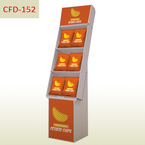 Full colors printing tomato chips bags cardboard display stand,POP display stand, custom made display rack manufacturer, Paper Package Boxes, Gift boxes, Shopping bag factory China factory, Sino Printing & Packaging,Full colors printing tomato chips bags cardboard display stand