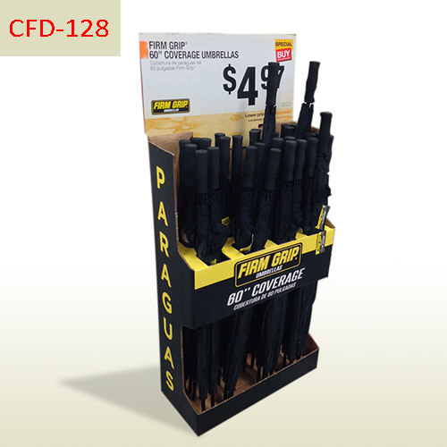 Supermarket POP Umbrella Corrugated Cardboard Floor Displays,POP display stand, custom made display rack manufacturer, Paper Package Boxes, Gift boxes, Shopping bag factory China factory, Sino Printing & Packaging,Supermarket POP Umbrella Corrugated Cardboard Floor Displays