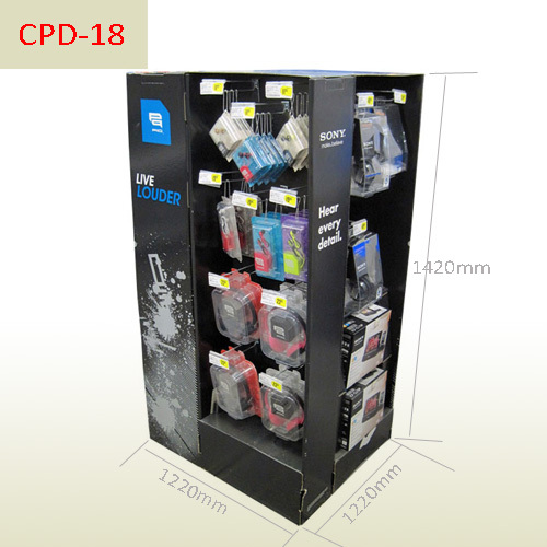 Corrugated Headphone Earphone retail pallet display stand,POP display stand, custom made display rack manufacturer, Paper Package Boxes, Gift boxes, Shopping bag factory China factory, Sino Printing & Packaging,Corrugated Headphone Earphone retail pallet display stand