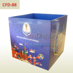 FIFA world cup football sales promotion cardboard display dump bin,POP display stand, custom made display rack manufacturer, Paper Package Boxes, Gift boxes, Shopping bag factory China factory, Sino Printing & Packaging,FIFA world cup football sales promotion cardboard display dump bin