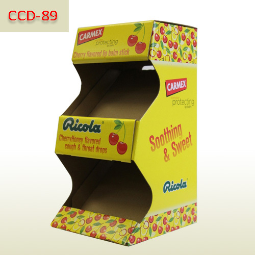 Cardboard counter top display box for cherry flavored Lip balm stick,POP display stand, custom made display rack manufacturer, Paper Package Boxes, Gift boxes, Shopping bag factory China factory, Sino Printing & Packaging,Cardboard counter top display box for cherry flavored Lip balm stick