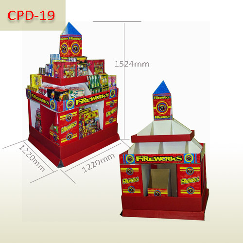 Fireworks POP Wholesales Corrugated Cardboard Pallet Display Stand