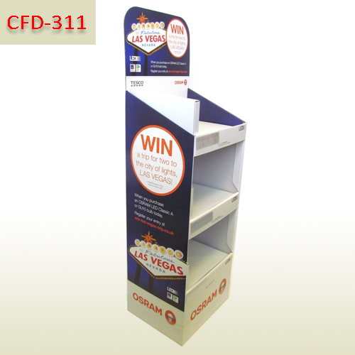 Cardboard floor display stand for LED sales promotion,POP display stand, custom made display rack manufacturer, Paper Package Boxes, Gift boxes, Shopping bag factory China factory, Sino Printing & Packaging,Cardboard floor display stand for LED sales promotion
