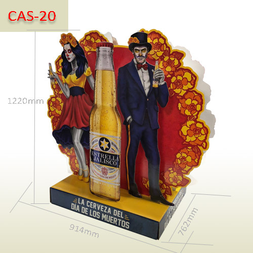 3-D Free standing life size cardboard display stand for beer sales promotion,POP display stand, custom made display rack manufacturer, Paper Package Boxes, Gift boxes, Shopping bag factory China factory, Sino Printing & Packaging,3-D Free standing life size cardboard display stand for beer sales promotion