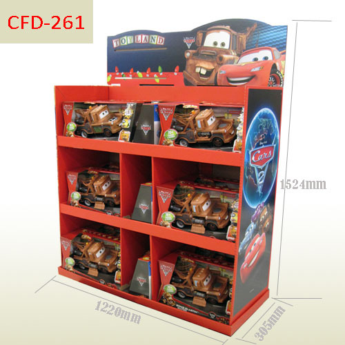 Toy car retail Cardboard floor display stand,POP display stand, custom made display rack manufacturer, Paper Package Boxes, Gift boxes, Shopping bag factory China factory, Sino Printing & Packaging,Toy car retail Cardboard floor display stand
