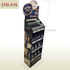 Men's moisturizing cream retail Cardboard Floor Display Stand,POP display stand, custom made display rack manufacturer, Paper Package Boxes, Gift boxes, Shopping bag factory China factory, Sino Printing & Packaging,Men's moisturizing cream retail Cardboard Floor Display Stand