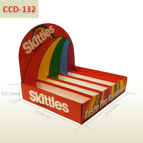 Cardboard counter display box for Skittles Candies,POP display stand, custom made display rack manufacturer, Paper Package Boxes, Gift boxes, Shopping bag factory China factory, Sino Printing & Packaging,Cardboard counter display box for Skittles Candies